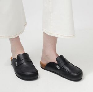 JW Anderson Smooth Stitch Leather Loafer Slide Mules
